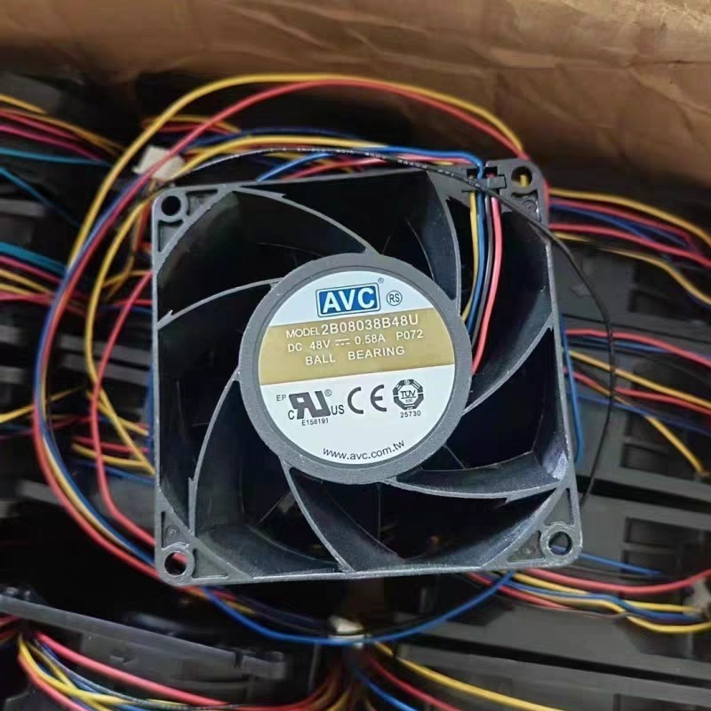 AVC 2B08038B48U 8038 DC48V 0.58A 8CM 4-Wire PWM Case Cooling Fan