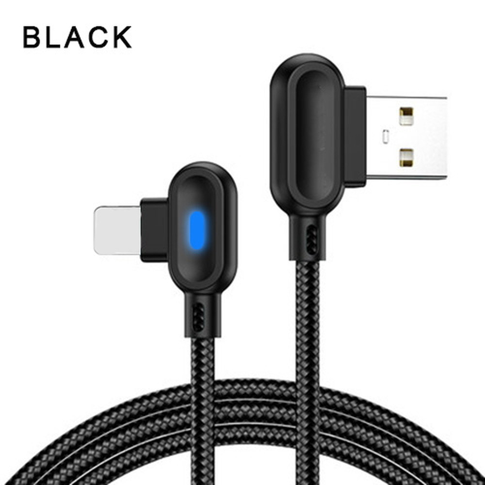 5 PACK 90 Degree Fast Charger Cable Right Angle For iPhone 14 13 12 11 XR 8 7 6