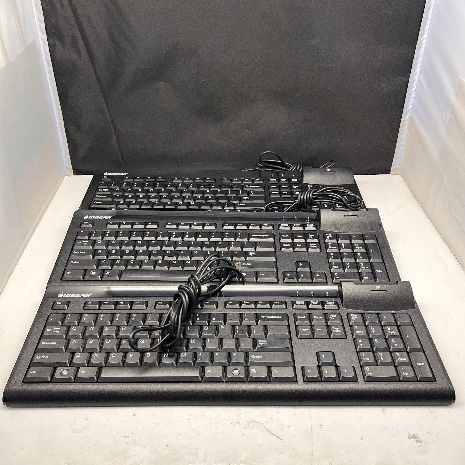 IOGEAR GKBSR201TAA Smart Card Reader Keyboard USB Lot Of 3 Sold As Is J8