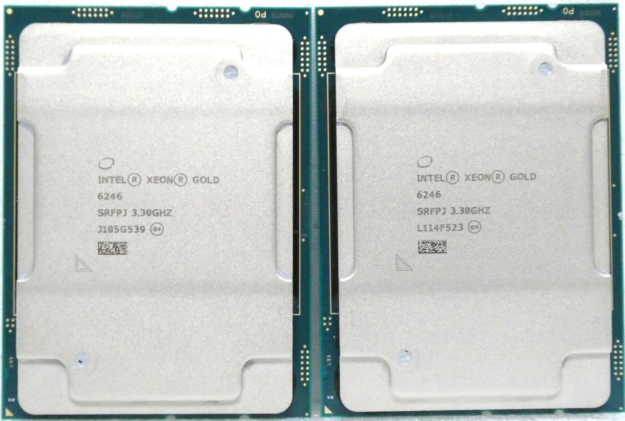 Pair of Intel Xeon Gold 6246 3.30GHz 12-Core 24.75MB LGA 3647 SRFPJ Processors