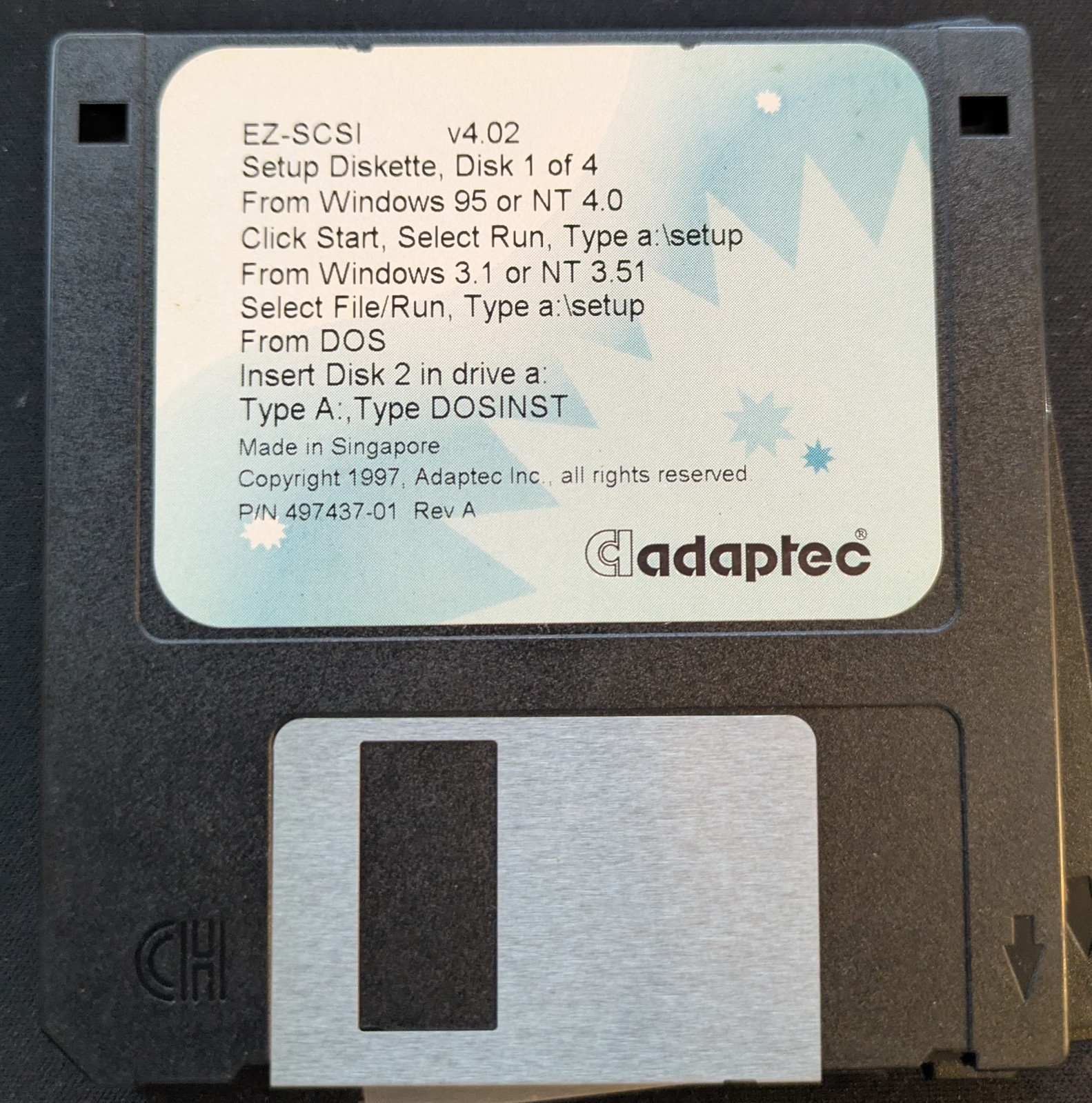 Adaptec SlimSCSI 1460 Original Driver Software Floppy Disks PCMCIA APA-1460D