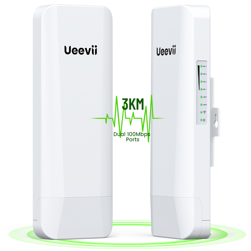 Ueevii 2 Pack Wireless Bridge 3KM Long Point to Point 5.8G Outdoor Wifi Extended