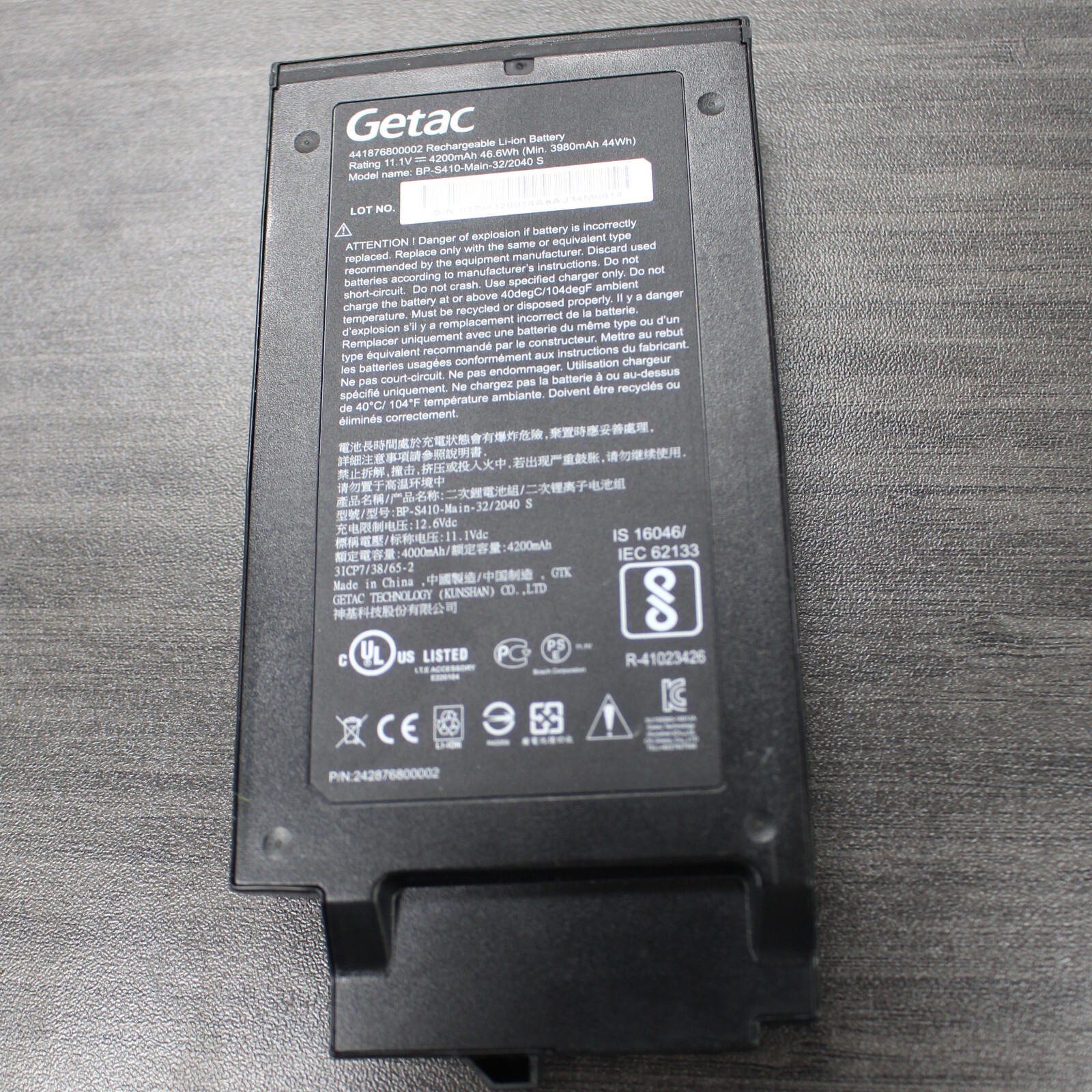 Getac S410 Genuine 46.6Wh BP-S410 11.1V 4200mAh Laptop Battery 441876800002