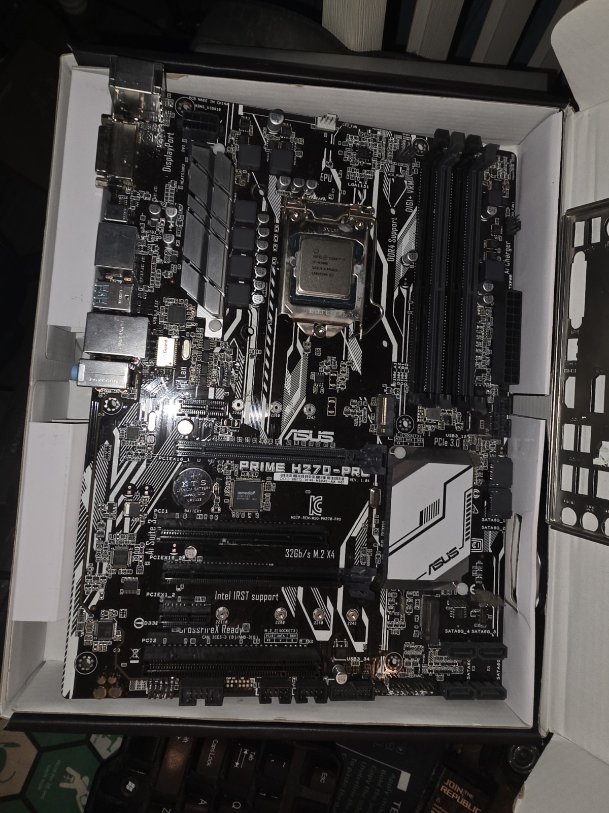 ASUS PRIME H270-PRO motherboard- Intel Core i7-6700K CPU- I/O shield