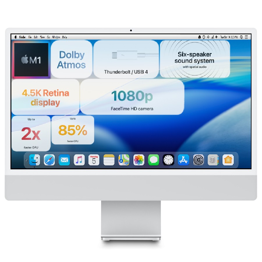 2021 Apple M1 iMac 24" 3.20GHz/16GB/512GB SSD (Silver) - A2438 w/1 Year Warranty