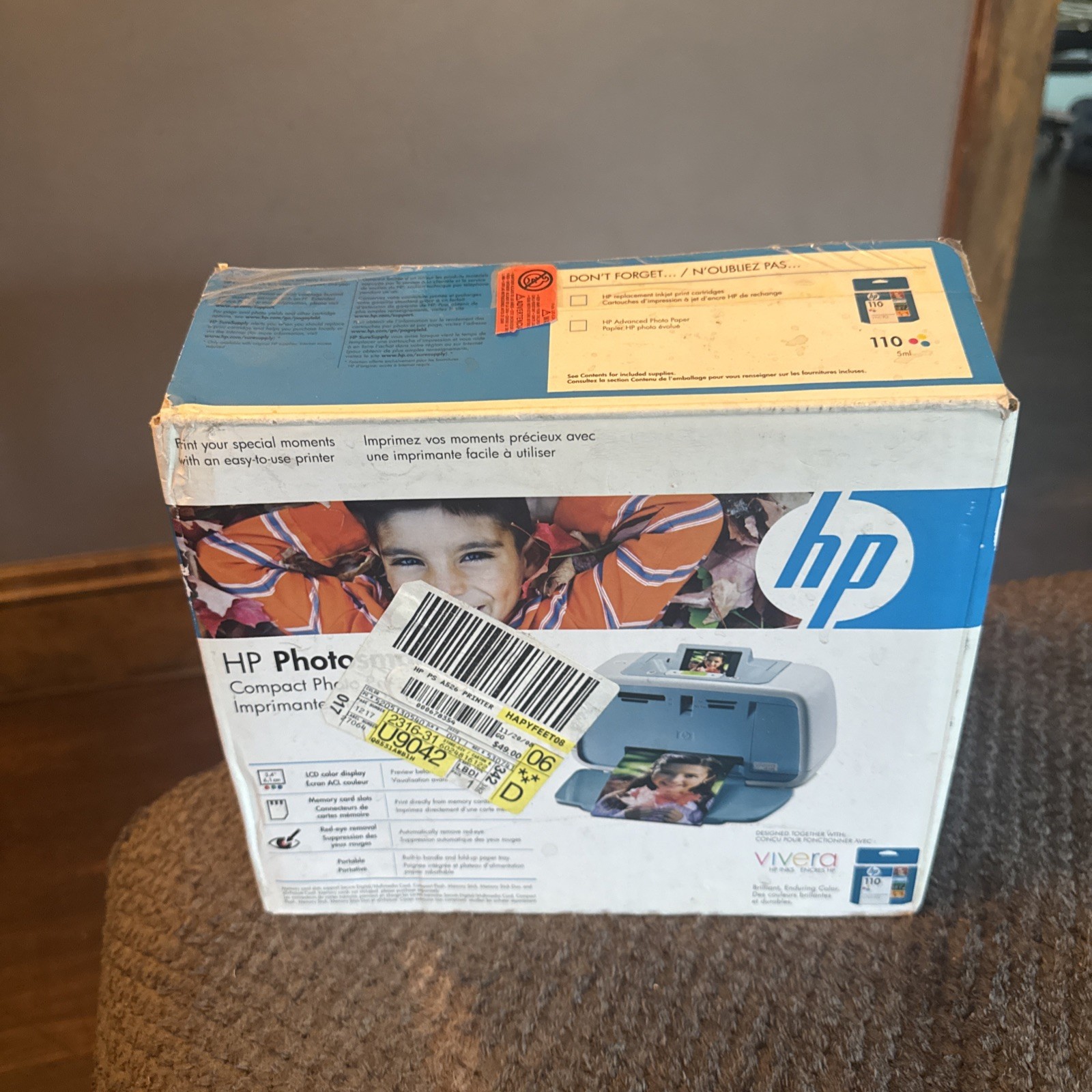 HP Photosmart A526 Portable Digital Inkjet Photo Printer Manual In Box
