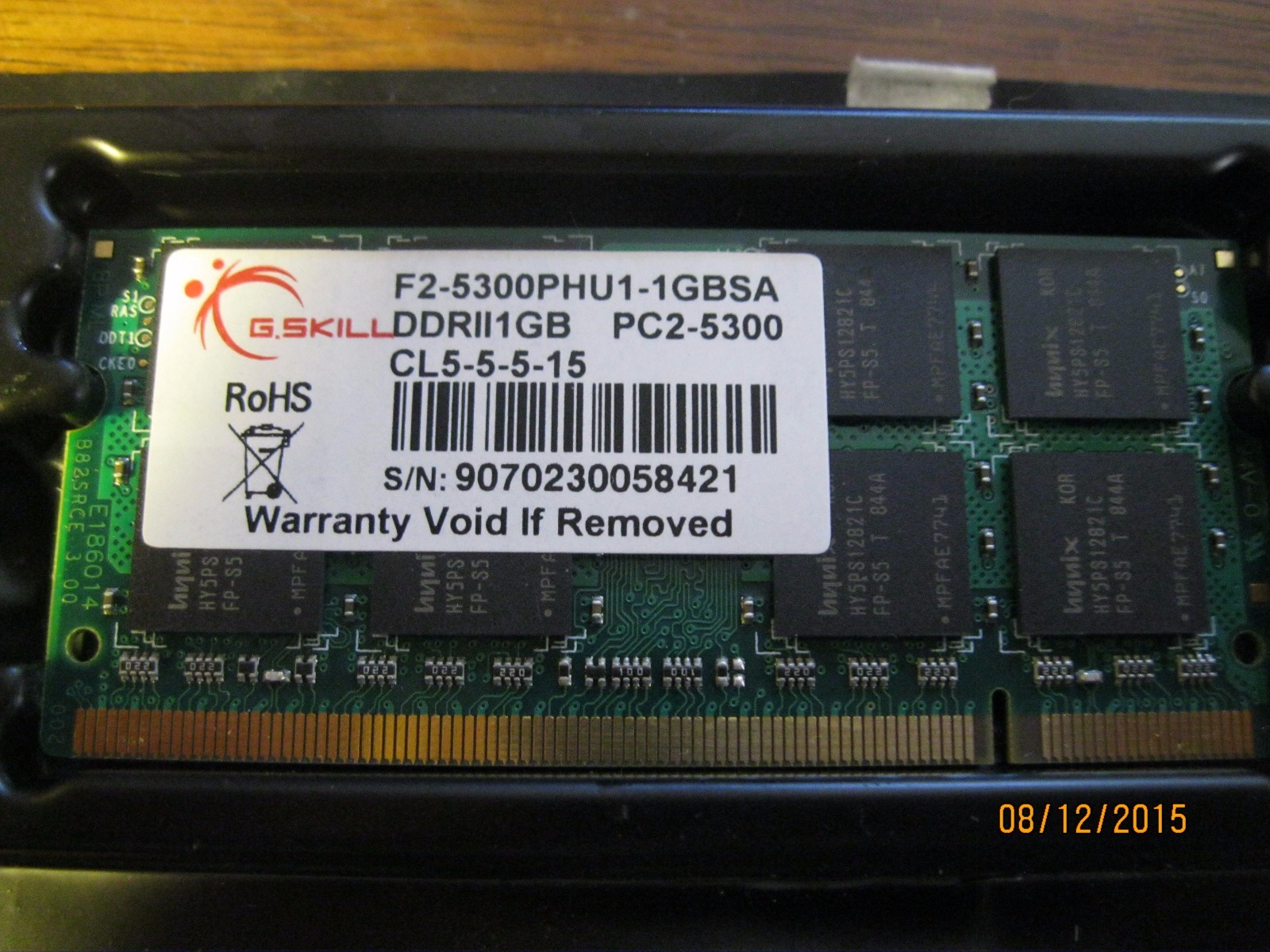 G.Skill  1 GBSA  SO-DIMM DDR2ll1GB  PC2-5300 CL5-5-5-1 Memory