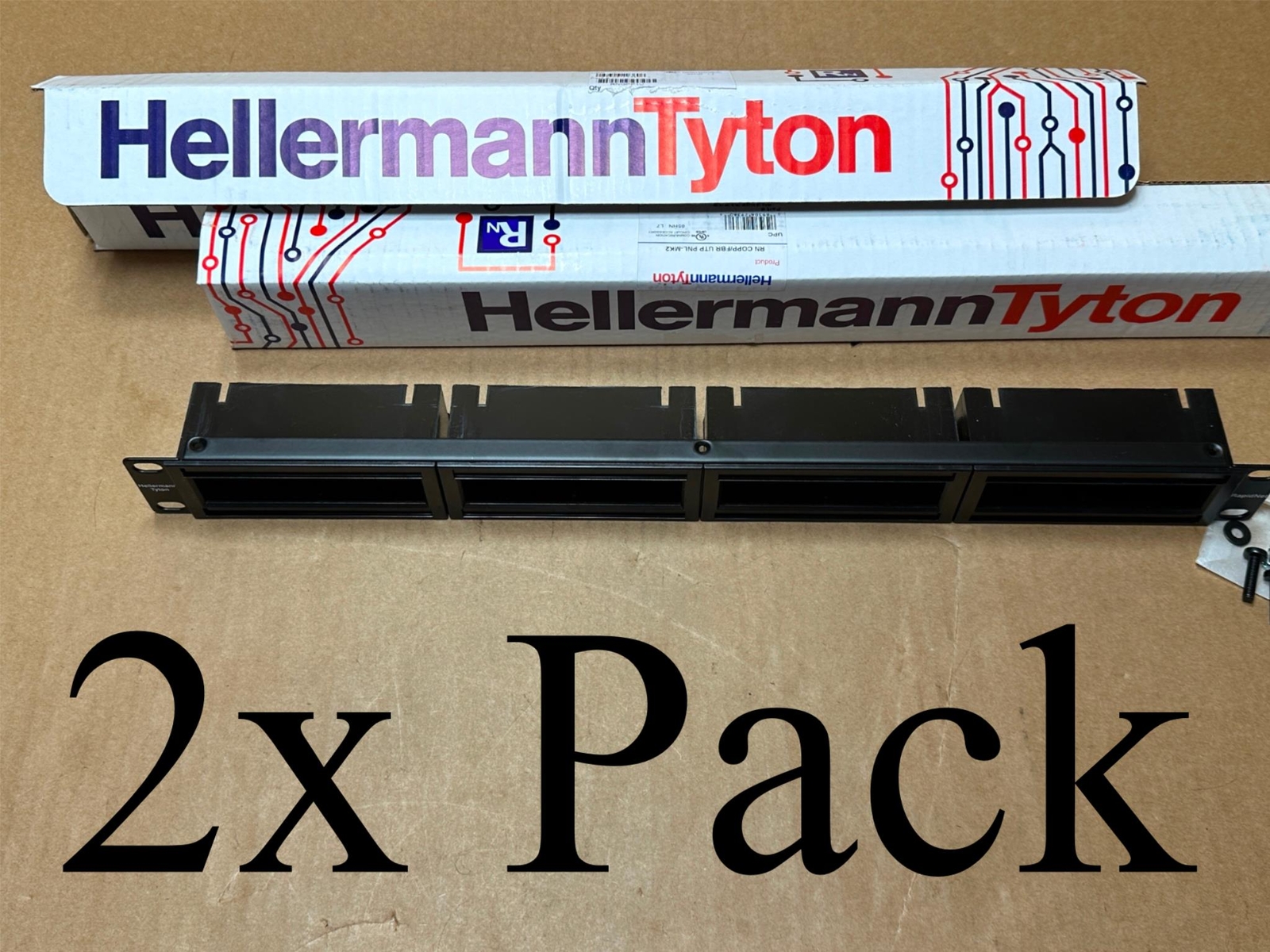 2x Pack HellermannTyton RNG Series Rapidnet Cassette Modular Front Panel 1U