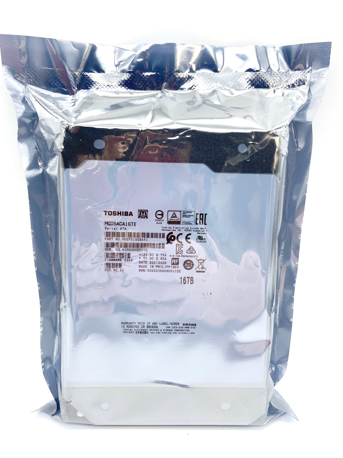 Compatible MG08ACA16TE Toshiba 512MB 16TB 6Gb/s 7200RPM 3.5 SATA Internal HDD