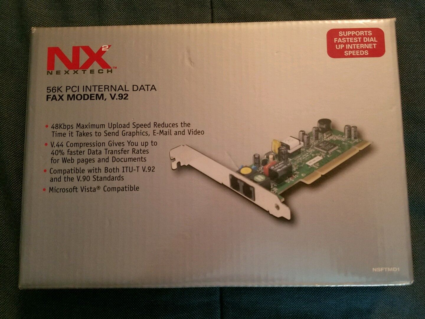 New sealed NX2 Nexxtech 56K PCI Internal Data Fax Modem V.92 Vista Compatible