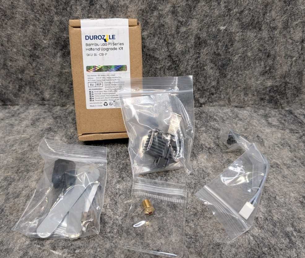 DUROZZLE Bambu Lab P1 Series Hotend Upgrade Kit Ruby 0.4mm & Diamond PCB 0.6mm