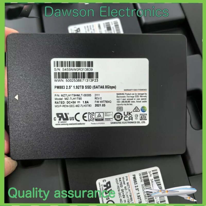 New SAMSUNG PM883 1.92TB SSD 2.5'' MZ-7LH1T90 SATA 6.0Gbps MZ7LH1T9HMLT-00005