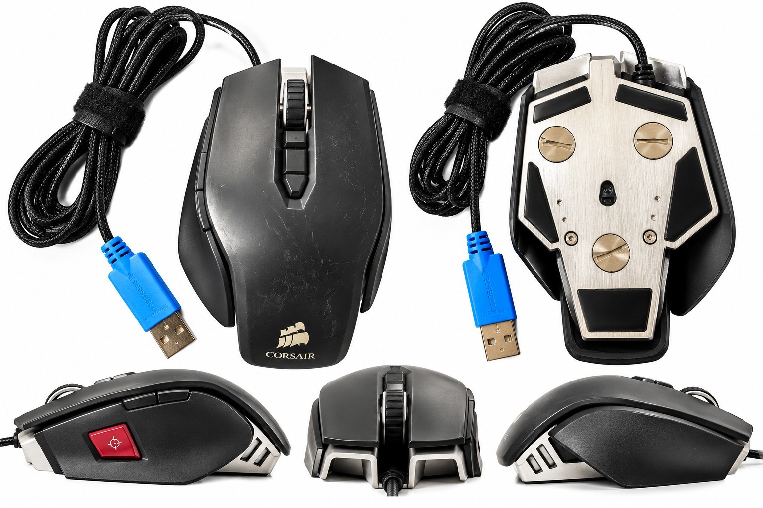 CORSAIR M65 RGB ELITE Gaming Mouse,Wired,Backlit RGB,Optical,Silver ALU-Black