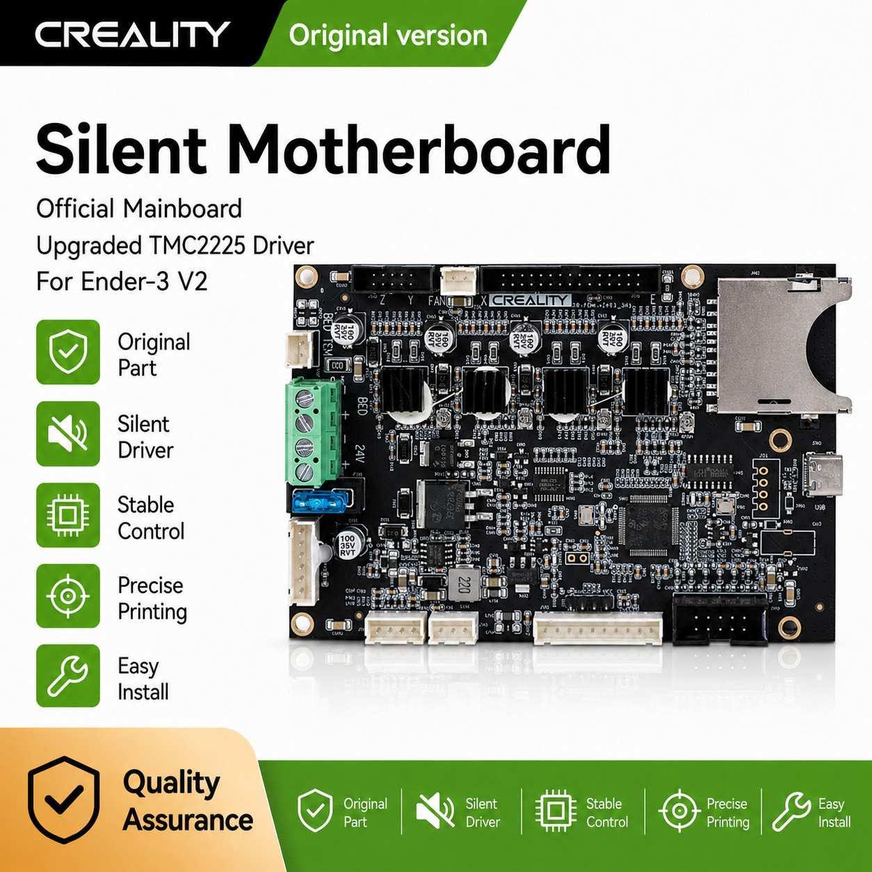 Creality Ender 3 V2 Silent Motherboard Upgraded  with TMC2225 Driver