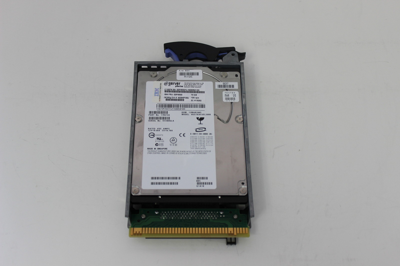 IBM 00P3833 ESERVER 73GB 10K HARD DRIVE WITH TRAY 00P3832 17R6166 WITH WARRANTY