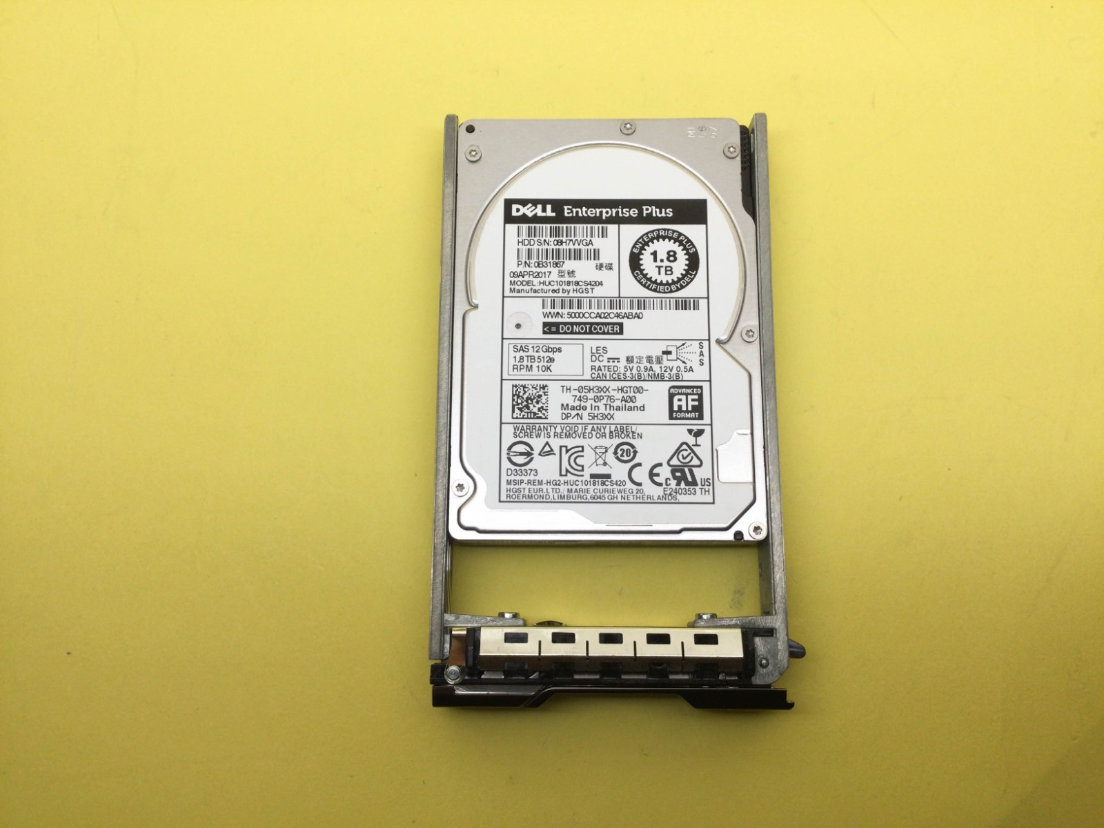 5H3XX DELL Compellent 1.8TB 10K SAS 12Gbps 2.5in HDD 05H3XX HUC101818CS4204