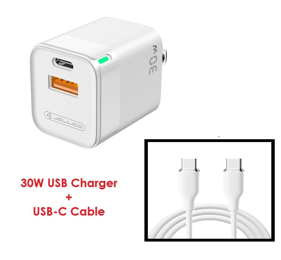 30W Fast USB-C PD Home Wall Charger for Samsung Galaxy Tab A9+, A9 Tablet