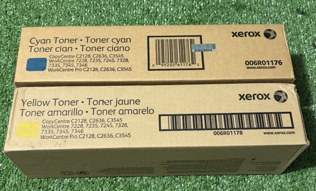 XEROX Lot 2 006R01176 006R01178 Cyan Yellow Toner for CopyCentre Genuine OEM New