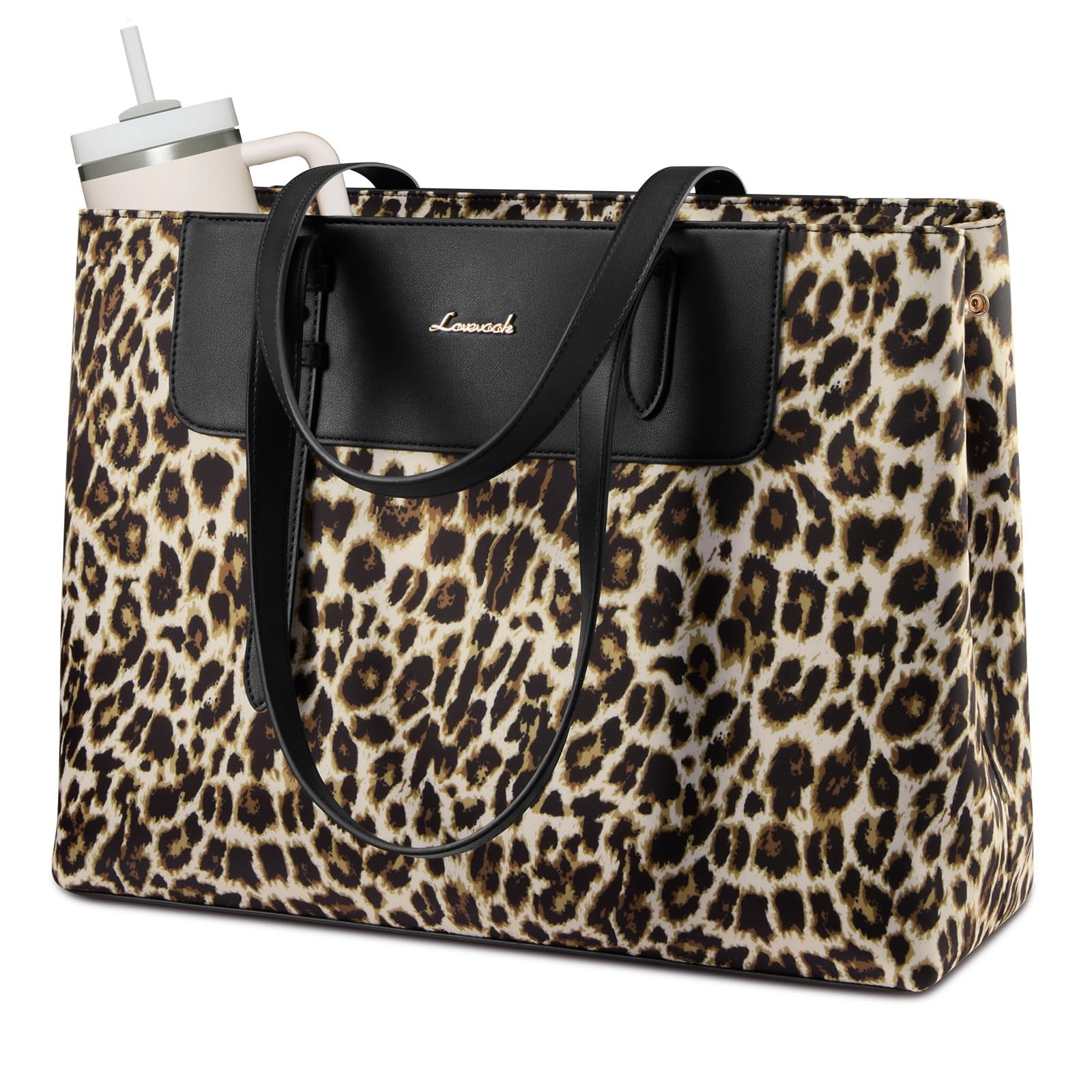 LOVEVOOK Laptop Tote Bag for Women 15.6 Inch, Water-Resistant Work Tote Bag L...