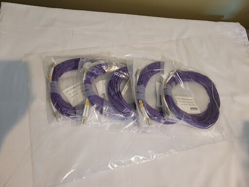 PACK OF 5 - PURPLE OM4 LC/UPC-LC/UPC MM OM4 OFNR DX 2MM 10M