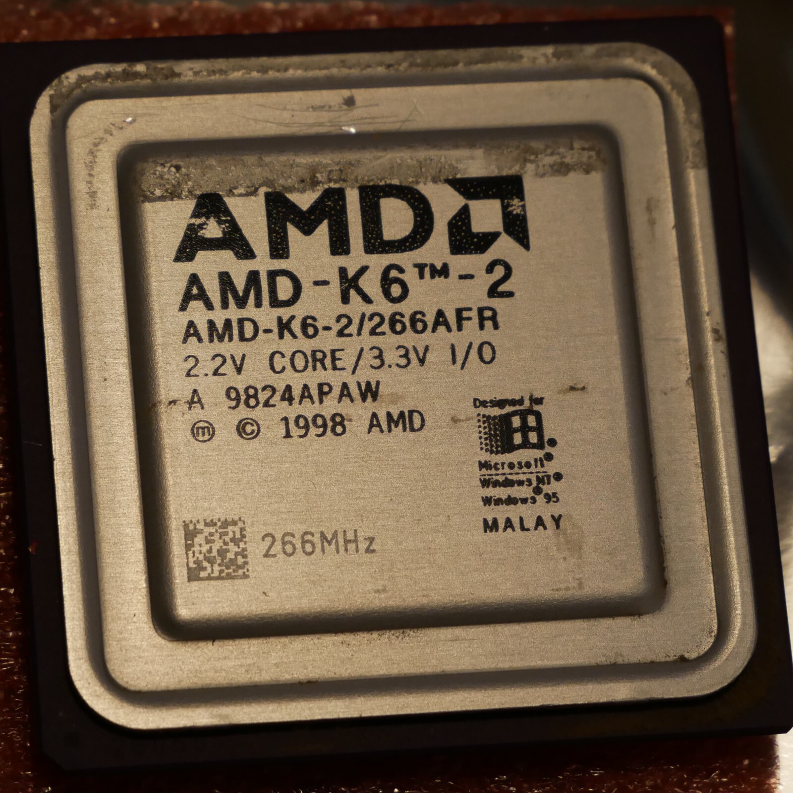 AMD K6-2/266AFR CPU 266MHz 2.2V 66MHz Super Socket7 x86 Processor 25