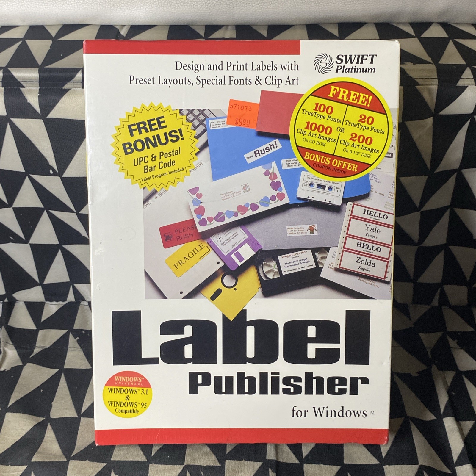 Label Publisher for Windows IBM PC 3.5" Disk Cosmi Swift Platinum New Sealed