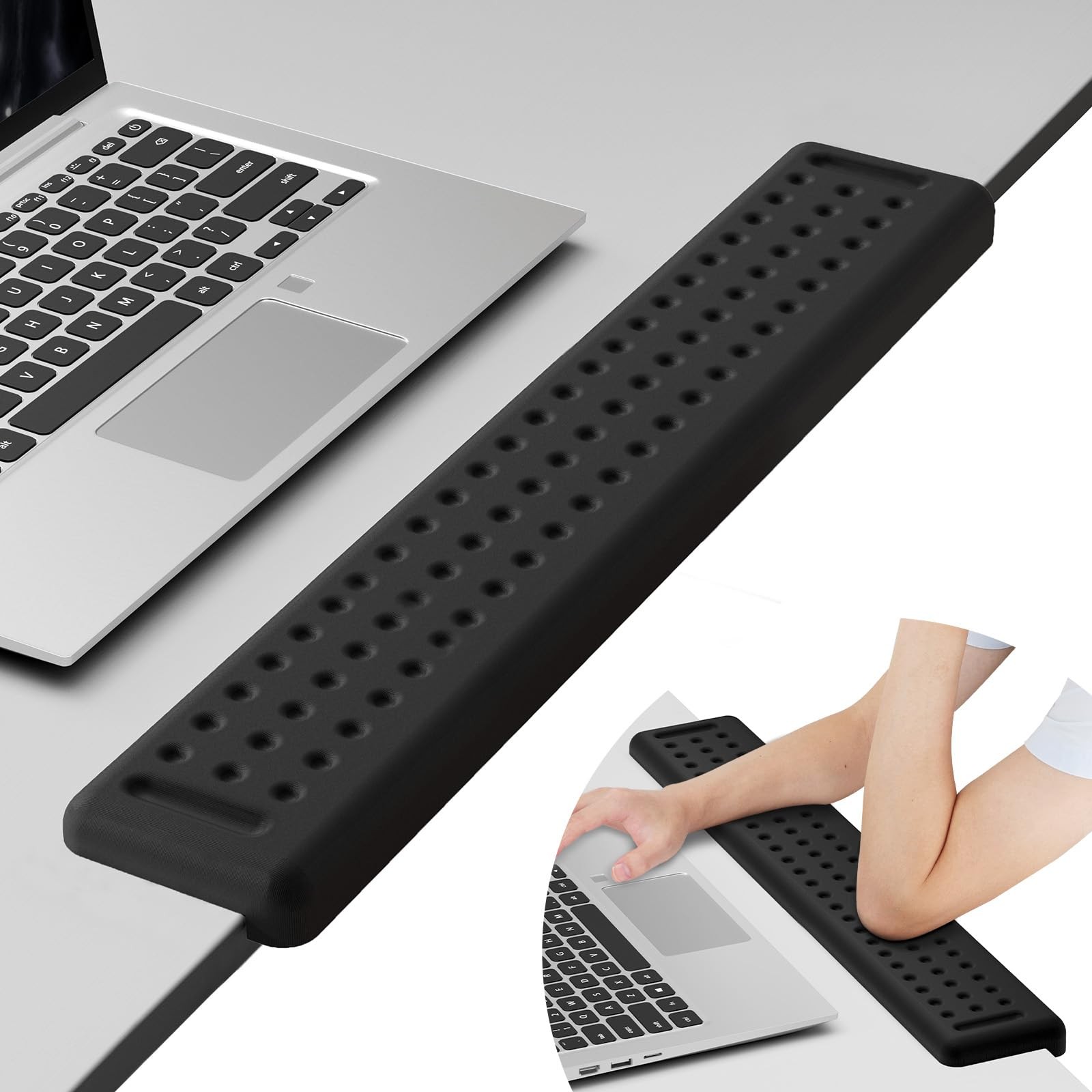 LShaped Desk Long Wrist Rest Elbow 60CM Black Arm Memory Foam Edge Cushion
