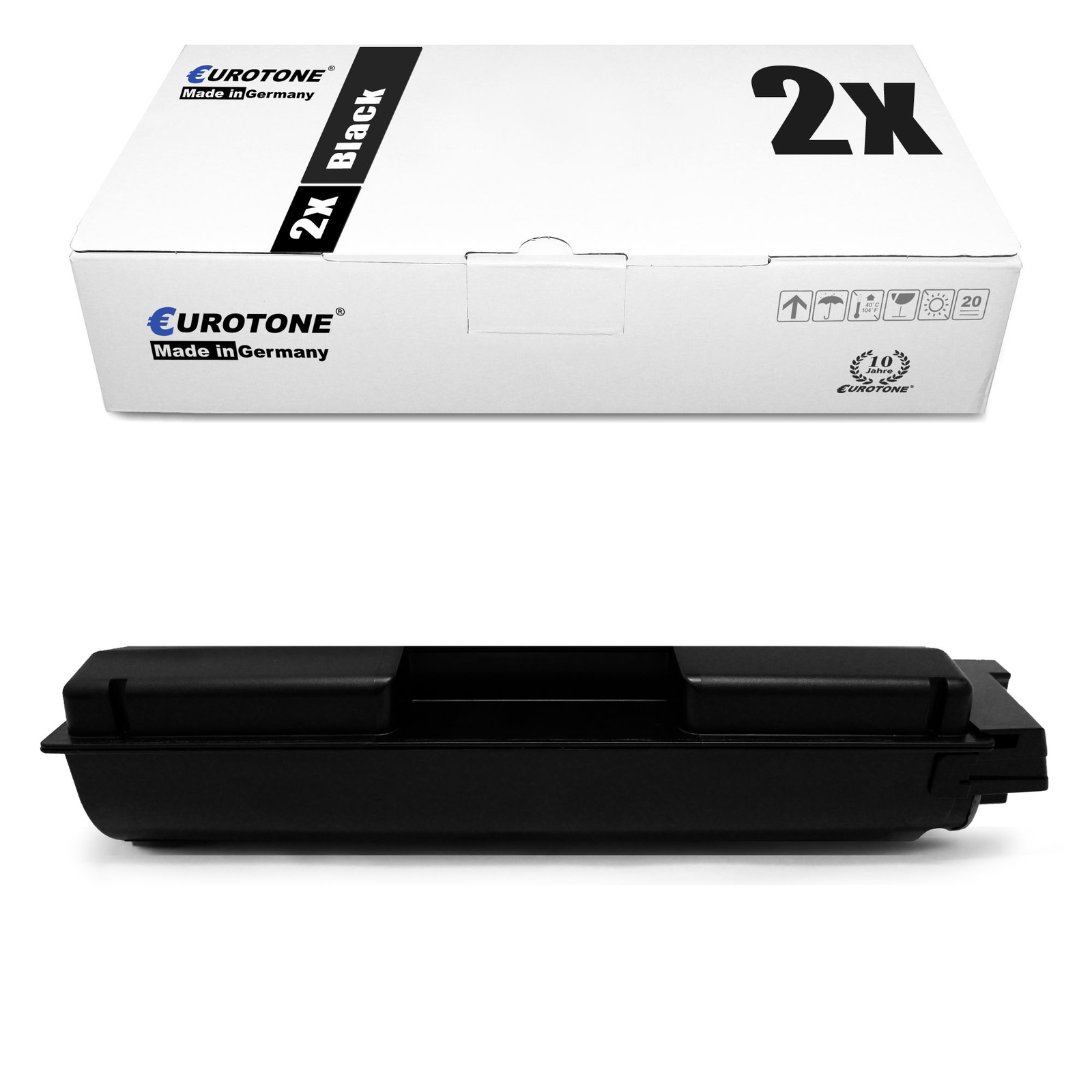 2X Eurotone Eco Toner BLACK For Kyocera Ecosys M-6530-Cdn