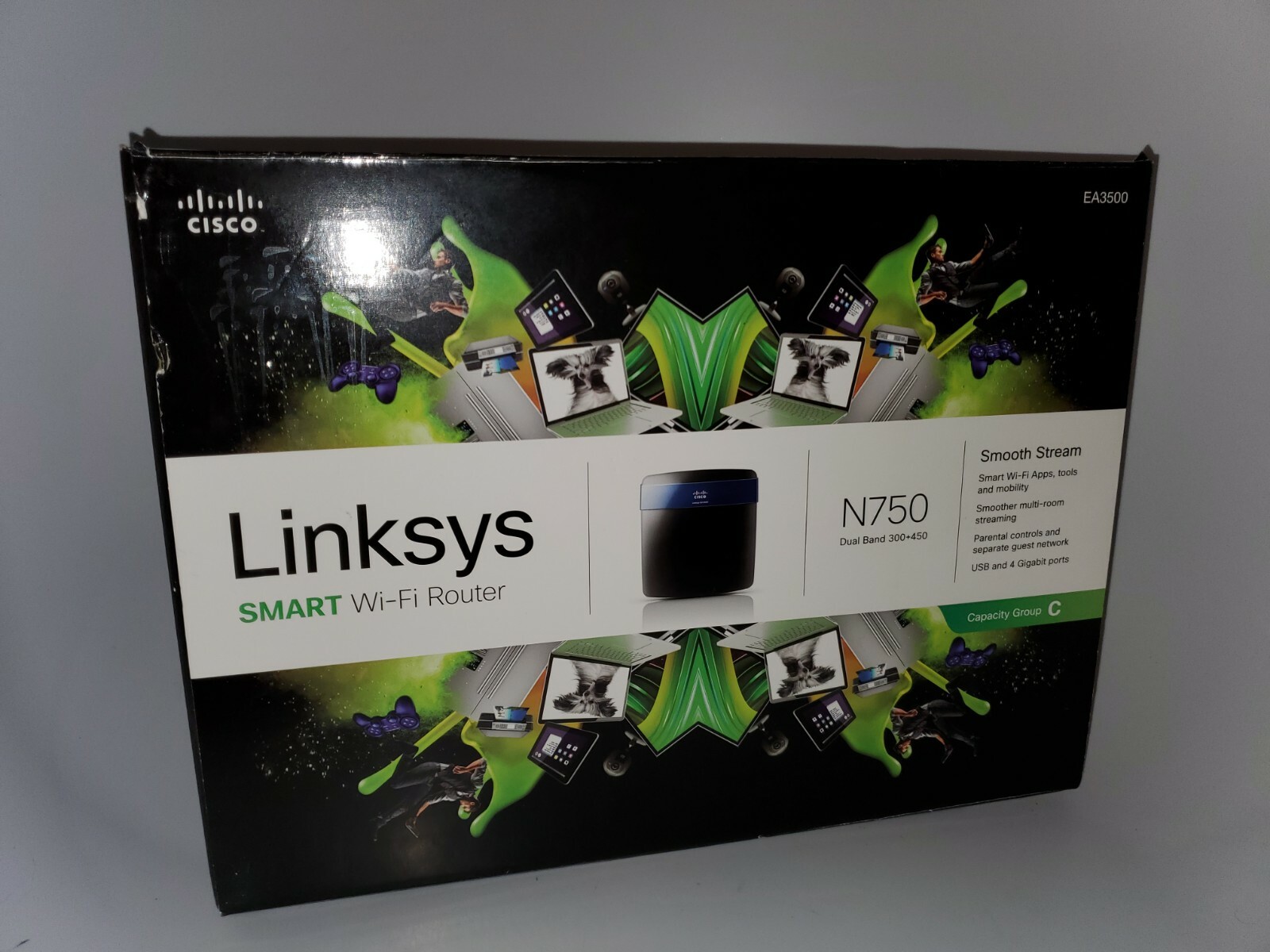 Cisco Linksys EA3500 N750 Dual-Band 300+450 Wi-Fi Router - Tested WORKS 