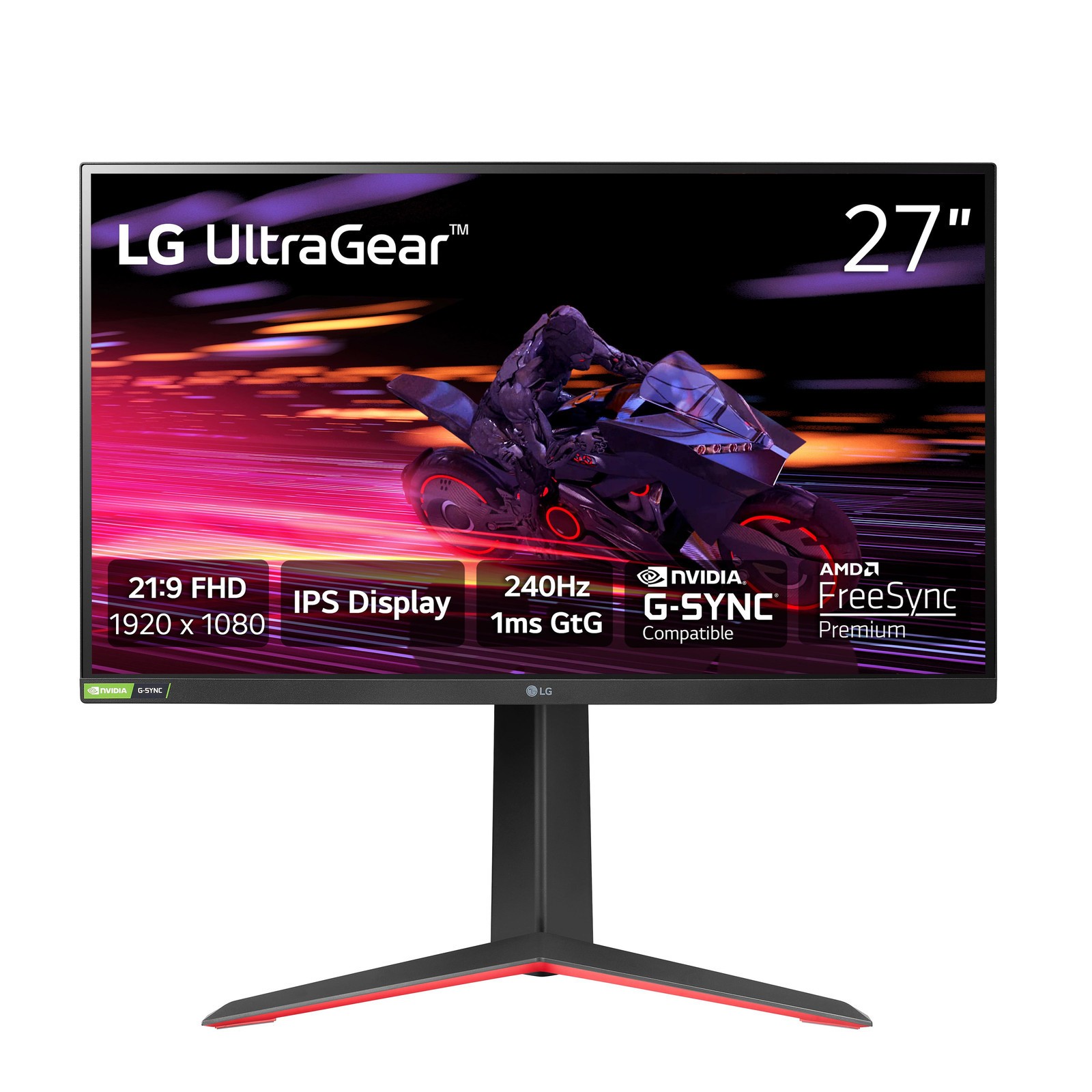 LG - UltraGear 27" FHD 240Hz 1ms NVIDIA G-SYNC Compatible with AMD FreeSync P...
