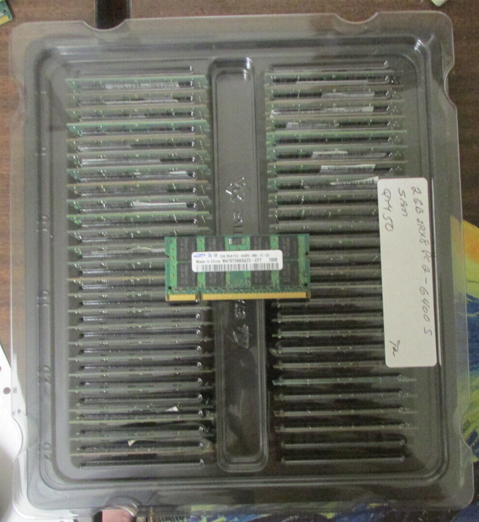Lot Of 50 Samsung 100GB (2GB 2Rx8) RAM SO-DIMM DDR2 PC2-6400S M470T5663EH3