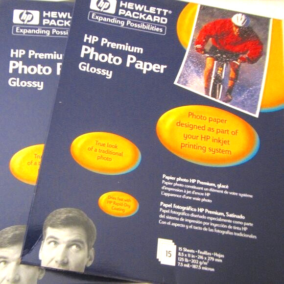 2 Packs HP Premium Glossy Photo Paper (15 Sheets, 8.5 x 11) New Old Stock