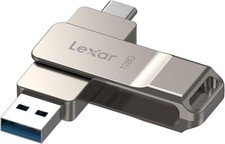 Lexar D40E 64G 128GB 256G Dual USB 3.2 Gen 1 Type-C Jump Drive, Champagne Silver picture