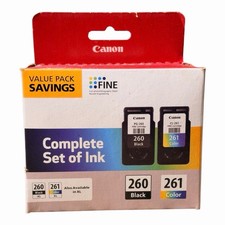 Genuine Canon Complete Set of Ink - 260 Black/261 Color Ink Cartridges   picture