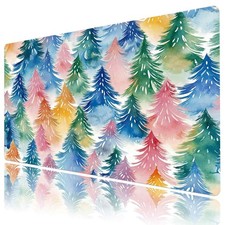 Winter Pink and Green Christmas Tree Desk Mat for Keyboard and Mouse Desk Pad picture