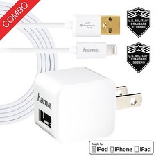 10x HAMA iPhone 5 6 6s 7  Home Charger 2.4 Amp Cube + 6FT MFI Lightning Cable picture