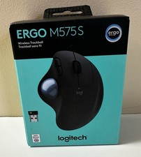 New Logitech Ergo M575S Wireless Bluetooth Trackball Mouse, Graphite, Blue Ball picture