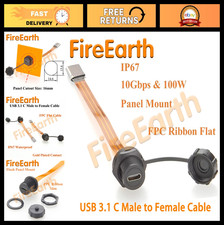 IP67 Waterproof USB 3.1 Type-C Extension Cable 10Gbps Flat Slim Connector 0.2m picture