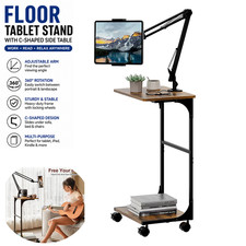 Floor Tablet Stand C-Shaped Side Table Adjustable Holder Fits iPad Kindle 56.4