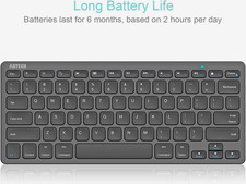 Arteck HB098 Bluetooth Wireless Keyboard QWERTY iPad iPhone Android Windows picture