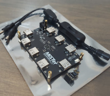 MiSTer FPGA 7 Port USB HUB V2.1 Black w/ Bridge Board and Power Splitter Cable picture