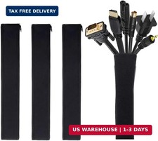 4 Pack Cable Management Sleeve, 19-20 Inches Cord Organizer System with Zipper f picture
