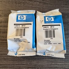 HP 57 Tri Color Ink Cartridge C6657A Lot of 2 Sealed OEM Singapore picture