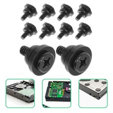 10Pcs Iron Hard Disk Drive Screws Durable Shock Absorbing Compatible Black picture