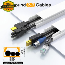157in Cable Raceway Kit Wire Cord Cover Wall Cable Hider White picture