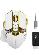 EWEADN G5 Tri-Mode Ergonomic Gaming Mouse 12800 DPI RGB Metal Base White picture