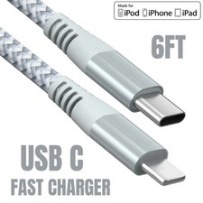 For iPhone 13 12 11 XS X XR 8 PD Fast Charger Cable Type C Adapter Data Cord 6ft picture