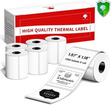 6 Roll 1380 Labels for Phomemo M110 M100 Printer, 40 x 30mm Square Thermal Paper picture