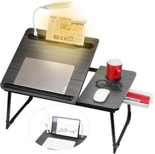 Plus XL Adjustable Laptop Desk W/ Light USB Port iPad Holder Drawer Storage picture