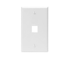 Leviton 41080-1WP Quickport, single gang, 1 port, white wall plate Box Of 25 picture